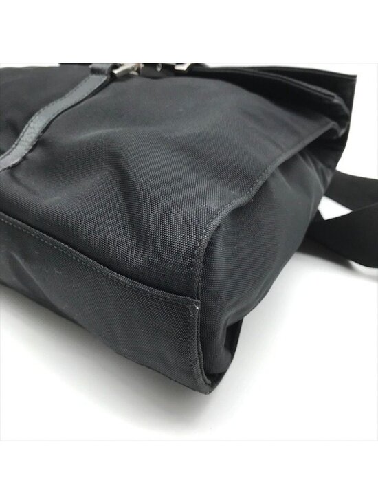 Gucci Nylon Canvas Jackie Silver Backpack Black